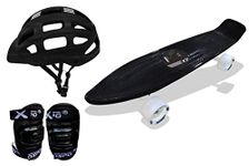 jaspo Polypropylene Ride on Penny Board Eco Skateboard Combo for Age Group Upto 10 Years - Black (22" x 5.5")
