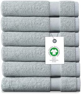 Delara Organic Cotton Luxuriously Plush Washcloths Pack of 6 | GOTS & Oeko-TEX Certified | Premium Quality Face Towels | Feather Touch Technology|650 GSM Long Staple|Soft, Quick Dry & Ultra-Absorbent