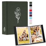 Lanpn Photo Album 4x6 50 Pictures 2 Packs, Small Mini Capacity Linen Photo Book Sets, Each Pack Holds 100 Top Loader Vertical Only Picture for Kids Boy Girls Green