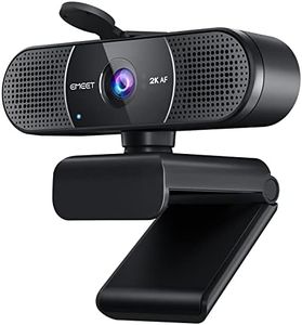 EMEET C960 2K Webcam with Microphone, 2K QHD, 2 Noise-Reduction Mics, TOF Autofocus Streaming Webcam with Privacy Cover, Plug&Play USB Webcam for Calls/Conference, Zoom/Skype/YouTube, Laptop/Desktop