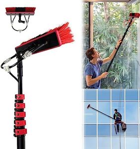 Witriolik Professional Window Cleaning Pole,Long 10.8m-30cm Brush Head Water Fed Window Pole,Photovoltaic Panel Cleaning Tools Solar Panel Cleaning Window High Pole Cleaner