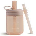 Moonkie Toddler Water Bottle, Silicone Sippy Cup, Straw Cup, BPA-Free Toddler Cup, Non Spill Cup for Toddler, Baby Cup with Straw from 6 Months, Dishwasher Safe, 5 oz(Blush)