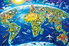 Jigsaw Puzzles for Adults 1000 Piece World Landmarks 27.56 x 19.69 Inch Jigsaw Puzzles for Adults Educational Game Challenge Toy 1000 Pieces Map Puzzles for Adults Kids