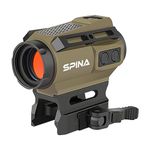 SPINA OPTICS Solar Energy Red Dot Sight 1x20mm Micro Rifle Scope 2 MOA Reflex Sight with Dot/Cross Circle Reticle and 7 Brightness Levels, with QD Mount Scope Mount (tan)