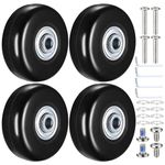 Luggage Wheels Replacement, 4 Pcs Suitcase Luggage Replacement Wheels, 50x18mm Luggage Suitcase Replacement Wheels, Rubber Luggage Swivel Caster Wheel Repair Kit, Suitcase Wheels Replacement