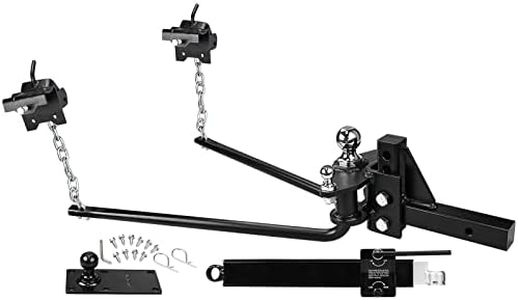 RVGUARD 1000lb Weight Distribution Hitch Kit, with Sway Control, 2 Inch Shank, 2-5/16 Inch Ball