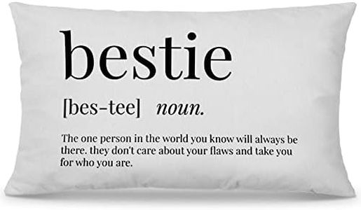 Nogrit Best Friend Pillow Covers 12x20, Bestie Gifts for Women Teen Girls, Friendship Gifts for Women Friends, Gifts for Best Friends, BFF Gifts, Bestie Definition Pillow Covers