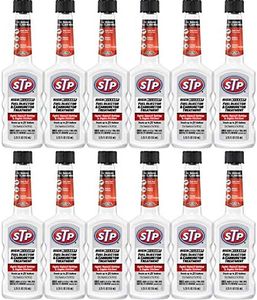 STP High Mileage Fuel Injector Cleaner and Carburetor Cleaner Treatment, Bottled Lubricant for Upper Cylinder, 5.25 Oz, 12 Count, STP