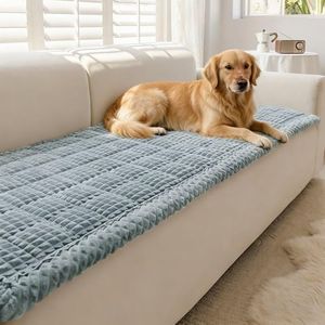 Disayu Couch Cover for Dogs Washable, Non-Slip Pet Couch Covers for Sofa, Fuzzy Dog Couch Cover Blanket for Furniture Protector (Blue Gray, 27.6" x 82.7"/70 x 210cm)