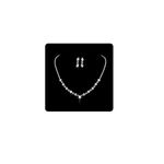 Wedity Bride Wedding Crystal Necklace Earrings Set Silver Bridal Choker Necklaces Pendant Jewelry for Women and Girls