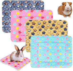 Jetec Plush 4 Piece Small Animal Bed Mats, 10 x 11 Inch, Rabbit, Hamster, Guinea Pig, Soft Plush Bedding