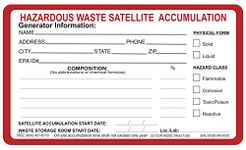 Hazardous Waste Satellite Accumulation Label - 3" x 5" (Pack of 100)