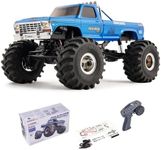 FCX24 FMS 1/24 Smasher Monster RC Crawlers - FCX24 RC Truck 8km/h 2 Speed Transmission for Adults, 2.4Ghz Remote Control Car RTR with USB Charger (Blue)