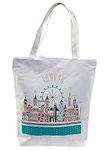 Puckator London Skyline Reusable Zip Up Cotton Bag - Canvas Tote Bag - Cotton Tote Bags - Eco Gifts for Women and Men - Cloth Shopping Bag - Fabric Bag - Foldable Bags for Shopping - Handbag