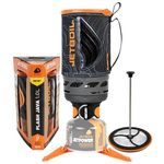 Jetboil Flash Java 1.0L Portable Fast Boil Stove with Silicone French Press and 1-Step Auto Ignition for Camping and Backpacking, New for 2025, Propane/Isobutane Burner with Cooking Cup, Topo