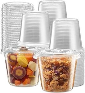 5 oz - 200 Sets Clear Diposable Plastic Portion Cups With Lids, Small Mini Containers For Portion Controll, Jello Shots, Meal Prep, Sauce Cups, Slime, Condiments, Medicine, Disposable Souffle Cups