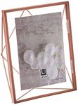 Umbra Prisma 5x7 Picture Frame for Desktop or Wall, Holds One 5”x7” Photo, Copper