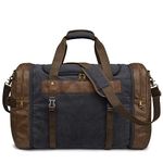 S-ZONE 65L Canvas Duffle Bag Travel Overnight Carry on Weekender Duffel with Shoes Compartment for Men Women
