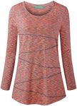 Kimmery Orange Tops for Women Womens Workout Tops for Women Long Sleeve Shirts for Women Fall Tops for Women Yoga Tops Orange Shirts XL