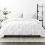 Linen Market Premium Handmade 3-Piece Pinch Pleated Duvet Cover Queen/Full Size Set Ultra-Soft Microfiber, Zipper Closure, Internal Ties, Elegant Comfort & Durable - Queen/Full Duvet Cover