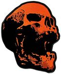 Hot Leathers Laughing Human Skull Orange 5 INCH IRON ON MC BIKER SKULL PATCH