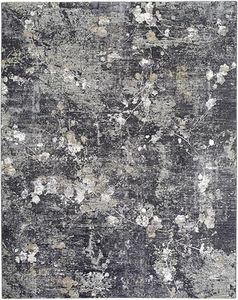 BoutiqueRugs Black Abstract 12x16 Large Area Rug Southwestern Medium Gray Charcoal Ivory Tan Aquila Great Room Open Concept Master Bedroom Large Dining Room Stain Resistant Non-Shedding Pet Friendly