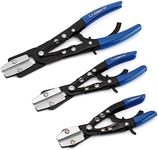 CASOMAN 3PC Blue Hose Pincher Pliers Set, Locking Ratcheting Hose Pinch Off Pliers for Automotive Hose Lines, Radiator Lines, Fuel Lines, Coolant Lines