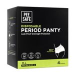 Pee Safe Disposable Period Panties for Women Leak Proof | M-L | Pack of 4 | 360° Protection | Overnight Comfort | Rash & Toxin Free | No Leakage | Seamless Fit | Period Panty For Heavy Flow