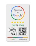 Google Review Tap Stickers by TapFive (1-Pack) Compatible with Google Reviews - Smart Tap NFC & QR for Instant Reviews - All Phones Compatible - Boost Business Reviews Quickly (1 Sticker)