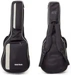 Hola! Music Acoustic and Classical Guitars Gig Bag 3/4 Size (36 inch), Deluxe Series with 15mm Padding, Black