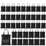 40 Pieces Sublimation Tote Bags Sublimation Blank Canvas Tote Bags Grocery Bags for Decorating and DIY Crafting Black