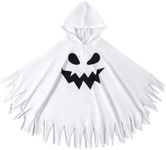 ZFZDRen 18M-8Y Toddler Halloween Cloak Outfits Kid Halloween Poncho Clothes Boy Girl Halloween Hooded Cloak Holiday Party Top (White060A, 5-6 Years)