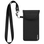 Universal Cell Phone Pouch Neoprene Phone Sleeve with Belt Clip Loop & Neck Lanyard Strap Compatible for iPhone 12 Galaxy Note 10 S21+ S20 FE A02s A11 A12 A21s A32 A42 A52 A71 Naked Phone