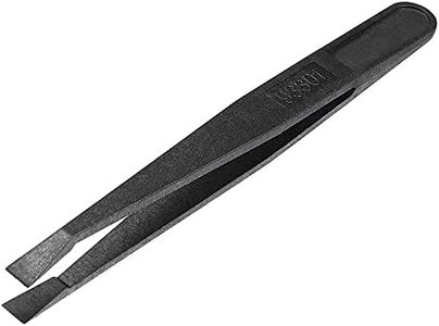 MMOBIEL Anti-static Multifunctional Plastic Precision Tweezer, Flat Tip Tweezer for Electronics, Jewelry-Making, Laboratory Work, Repair Black