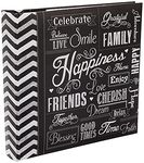 Pioneer Photo Albums EV-246CHLK/H 200-Pocket Chalkboard Printed Happiness Theme Photo Album for 4 by 6-Inch Prints