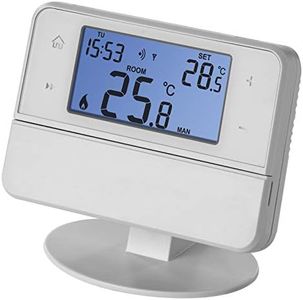 Emos Wireless Room Thermostat with OpenTherm Support, Programmable, for Heating Systems, Transmitter and Receiver, Room Temperature Controller, Surface Mounting, 126 x 84 mm, White