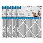 Kirkland Signature 20x25x1 Air Filter (4-Pack) Electrostatic Pleated Air Conditioner HVAC AC Furnace Filters for Allergies, Pollen, Mold, Bacteria, Smoke, Allergen, MPR 2200,Furnace Filter