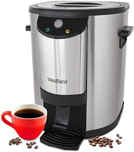 West Bend 57030 Coffee Urn Double Walled Stainless Steel Features Automatic Temperature Control with Fast Brewing and Easy Clean Up NSF Certified, 30-Cup, Silver