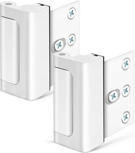 Home Security Door Lock, Childproof Reinforcement Lock with 3" Stop 4 Screws Withstand 800 lbs for Inward Swinging Door, Upgrade Night to Defend Your