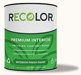 RECOLOR Eco-Friendly Interior Premium Latex Paint for Walls, Furniture and Rooms w/Semi-Gloss Finish, 1 Quart, White