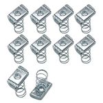 Abeicy 3/8-16 Strut Channel Nuts, 10 Pack Thickened Standard Spring Nuts with Zinc Plated Use On Channel Struts