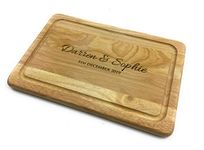 Personalised Compact Heveawood Chopping Board - Engraved Wedding Anniversary & Housewarming Gift - Personalised with Any Message