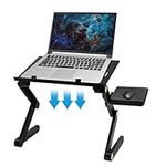 Uten Laptop Stand, Adjustable Folding Desk Riser with Mouse Pad, Ergonomic Laptop, Stand Laptop Holder for Desk Bed Sofa