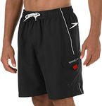 Speedo Men's Swim Trunk Knee Length Marina Volley Black/White