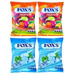 Fox's Crystal Clear Mints (90gms- Pack of 2) & Fox's Crystal Clear Fruits Candy 90g (90Gms- Pack of 2)