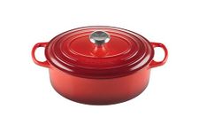 Le Creuset Signature Enamelled Cast Iron Oval Casserole Dish With Lid, 29 cm, 4.7 Litre, Cerise, 21178290602430