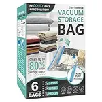 6 Pack Vacuum Storage Bags, Space S