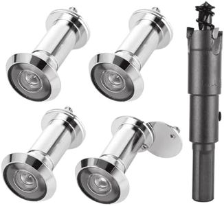 5 PCS Door Viewer Peephole 220 Degree Zinc Alloy with 16mm/0.63inch Drill Bit for 1-1/2" to 2-3/8" Doors (Brushed Nickel, 4X Peephole Set + Drill Bit)