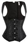 Alivila.Y Fashion Womens Steel Boned Brocade Underbust Corset 2989-Black-4XL