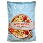 Granola Nuts & Seeds with Lizi's Low Sugar Granola Nuts & Seeds 1Kg - 1 Pack | Toasted Wholegrain Oat, Nut & Seed Granola, Suitable For Vegetarians.